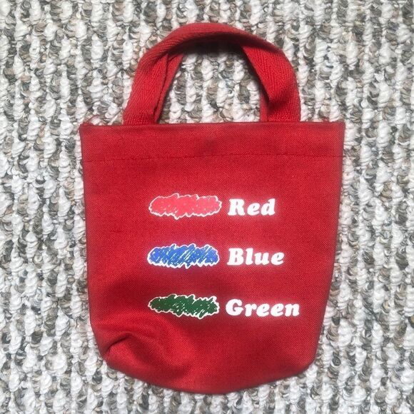 Vintage 1980’s Tiny Tote Red Blue Green - Picture 1 of 8